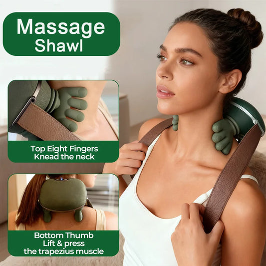2026 NEW Bionic Finger Neck Shoulder Massager Wireless Neck Cervical Kneading Massage Shawl Brushless Motor Neck masajeador