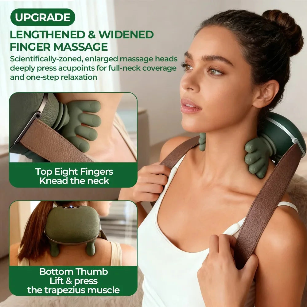 2026 NEW Bionic Finger Neck Shoulder Massager Wireless Neck Cervical  Kneading Massage Shawl Brushless Motor Neck masajeador